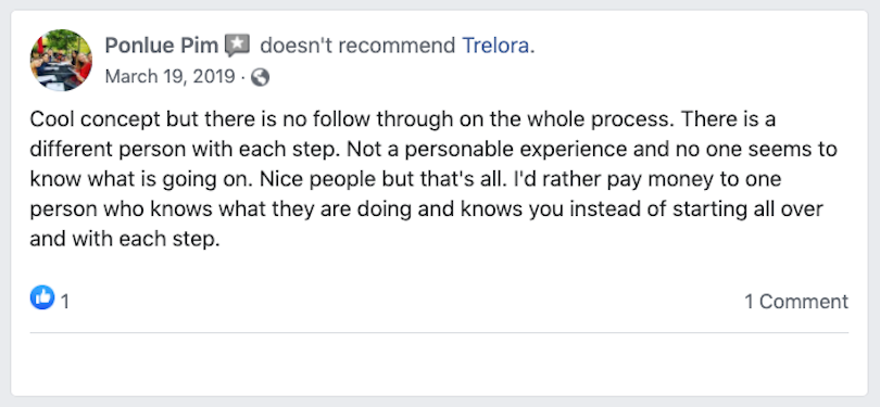 Cool concept but there is no follow through on the whole process. There is a different person with each step. Not a personable experience and no one seems to know what is going on. Nice people but that's all. I'd rather pay money to one person who knows what they are doing and knows you instead of starting all over and with each step.