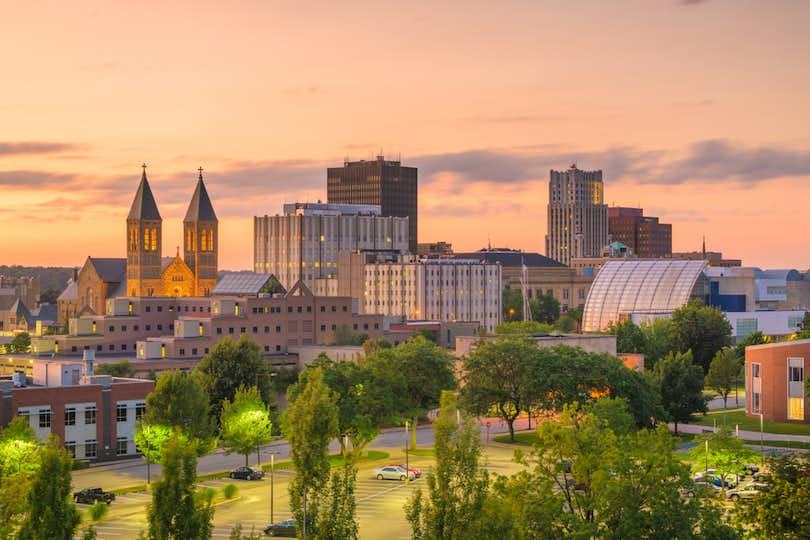 Akron, OH city skyline view