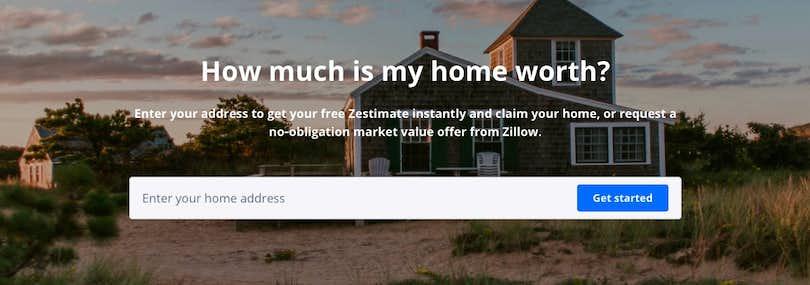 zillow zestimate landing page