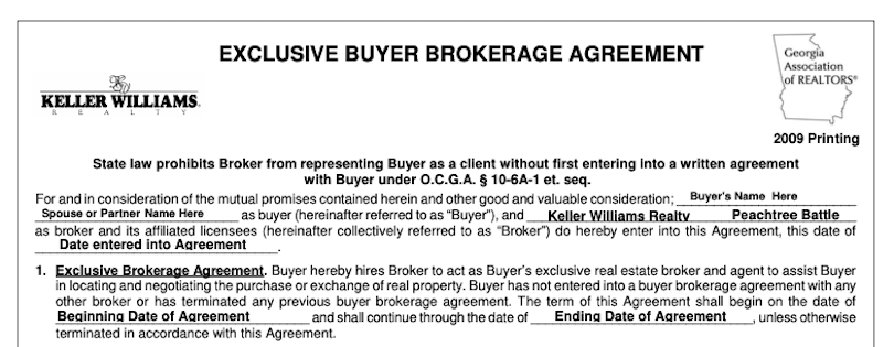 Buyer's agent agreement